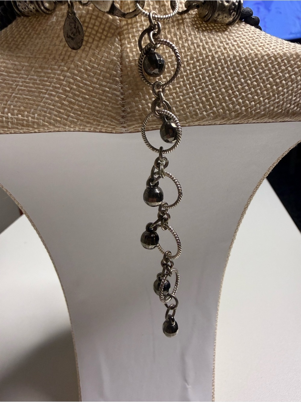 Chico's Black and Silver Cluster Bead Necklace - Picture 6 of 8